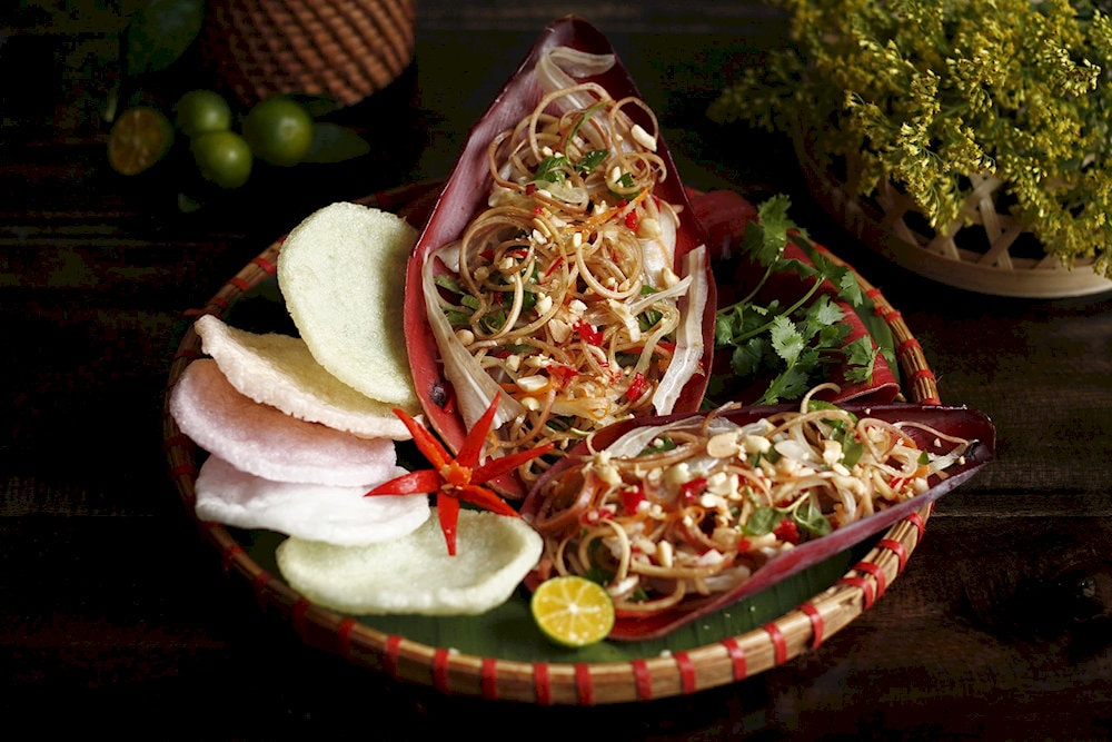 Enjoy Banana Flower Salad to feel the freshness, lightness, but still rich flavor, awakening all senses